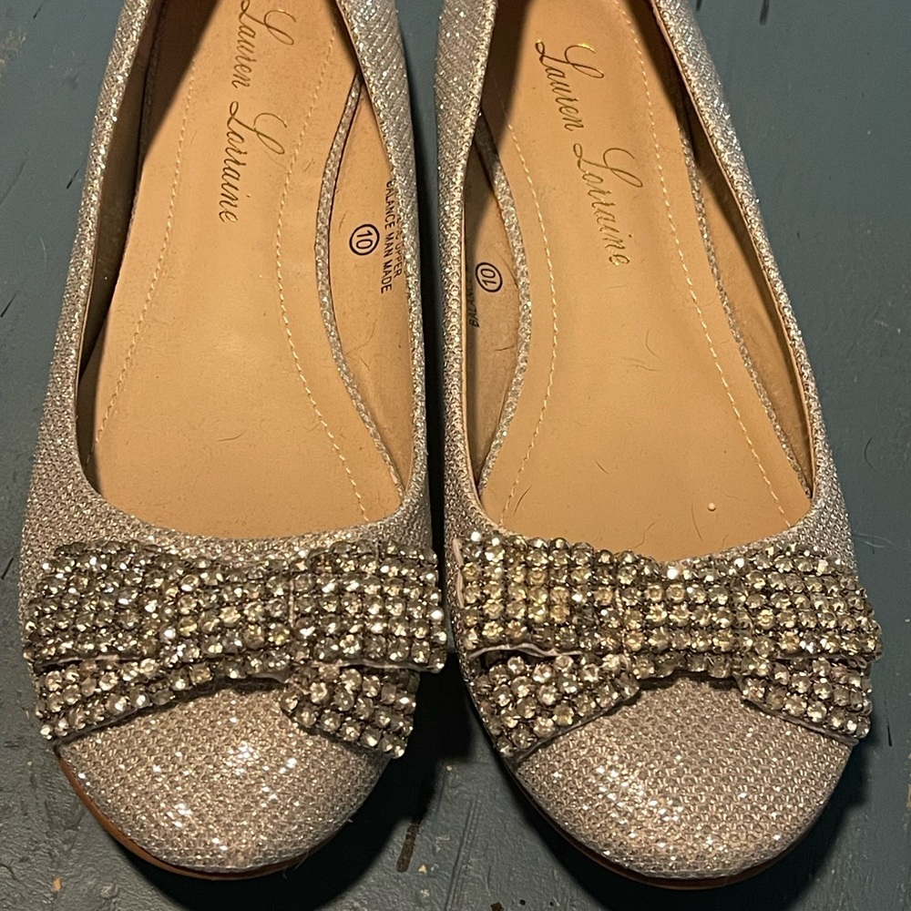 Lauren Lorraine Bali Sliver Flats Rhinestone Bows